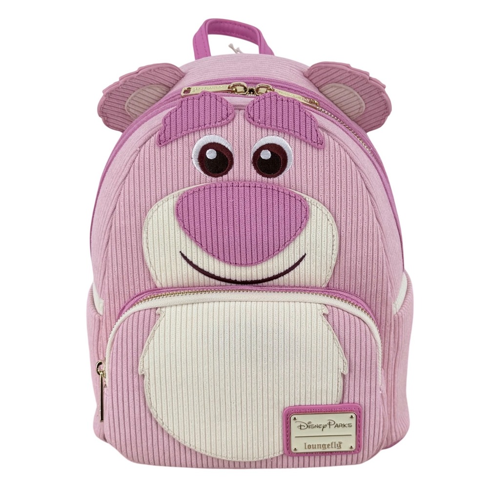 Disney Parks Loungefly Toy Story Lotso Bear Scented Corduroy Mini Backpack Pink